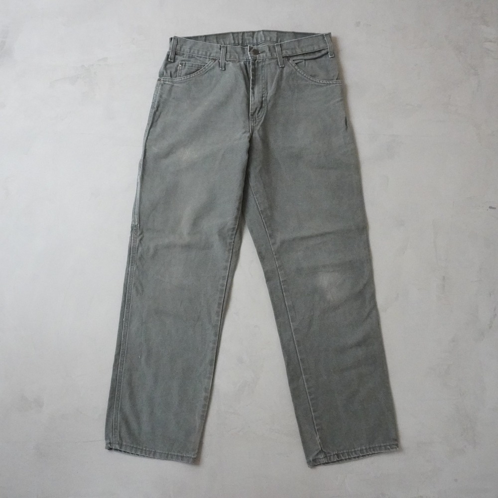 Vintage Dickies Carpenter Pants 32x32 Mens Grey Duck Canvas Relaxed Fit Workwear